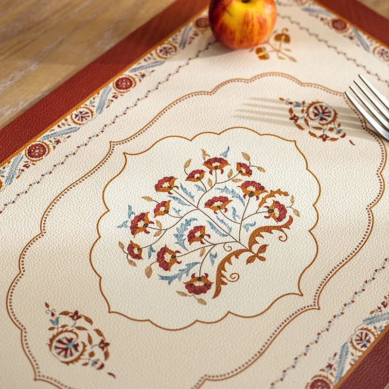 Exquisite Retro Red Placemat (Set Of 2)