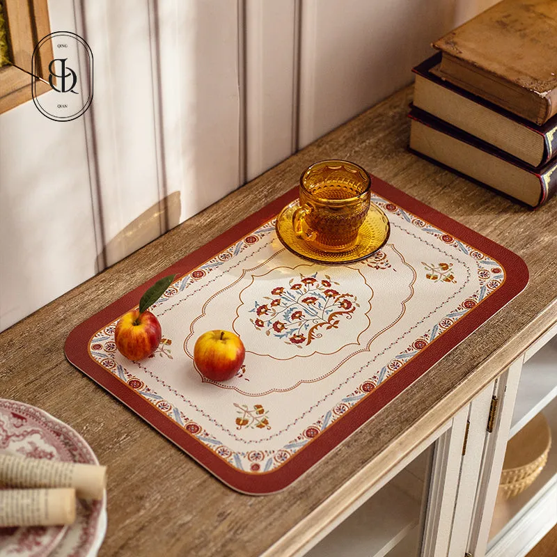 Exquisite Retro Red Placemat (Set Of 2)