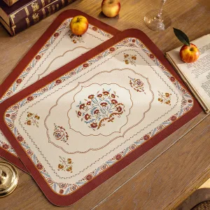 Exquisite Retro Red Placemat (Set Of 2)