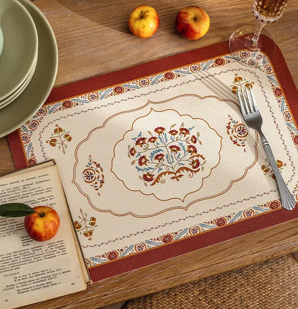 Exquisite Retro Red Placemat (Set Of 2)