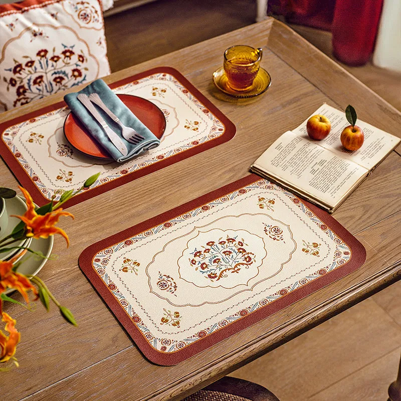 Exquisite Retro Red Placemat (Set Of 2)
