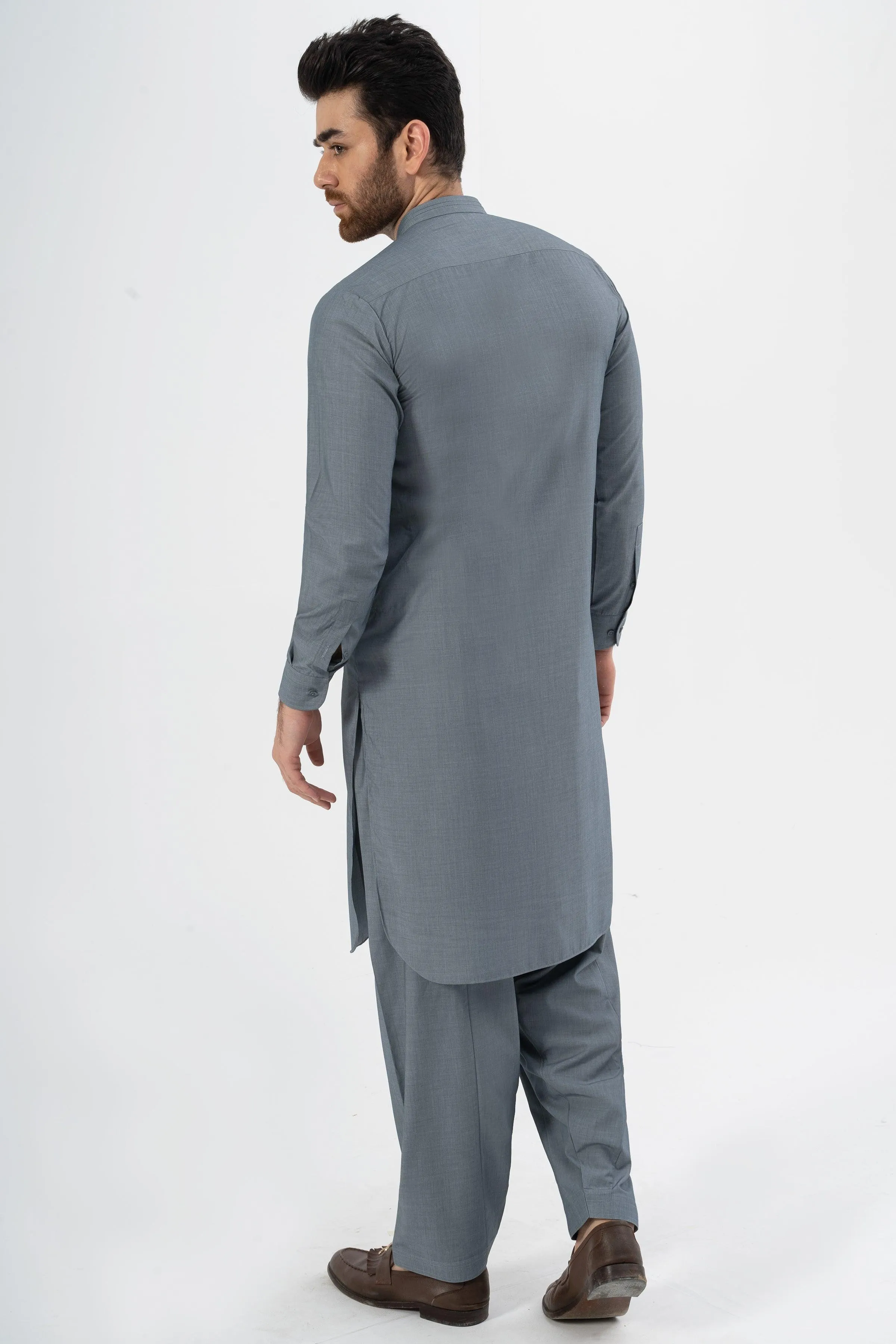 EXQUISITE TEXTURED SHALWAR KAMEEZ MID BLUE