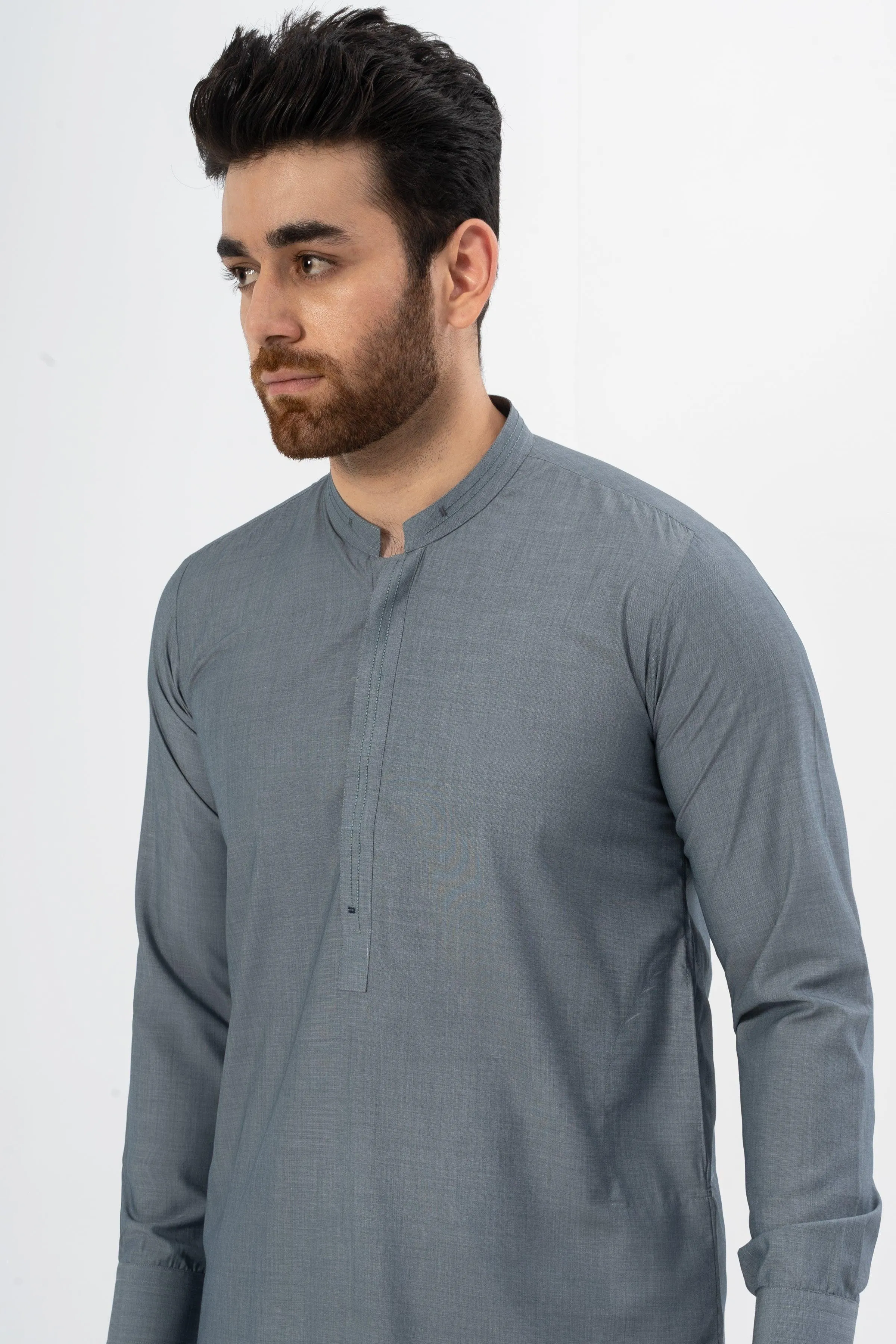 EXQUISITE TEXTURED SHALWAR KAMEEZ MID BLUE