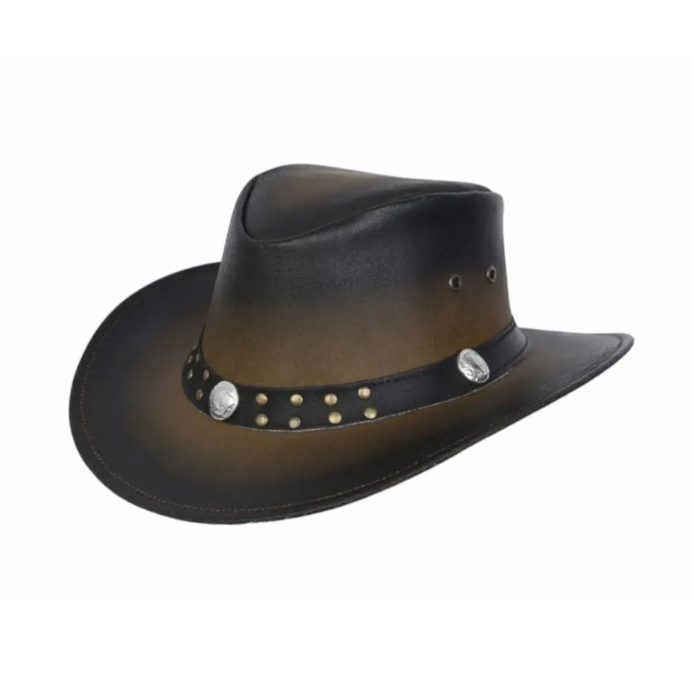 Exquisite Western Cowboy Leather Top Hat