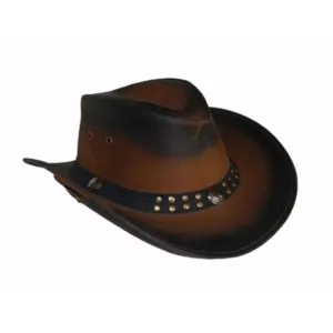 Exquisite Western Cowboy Leather Top Hat