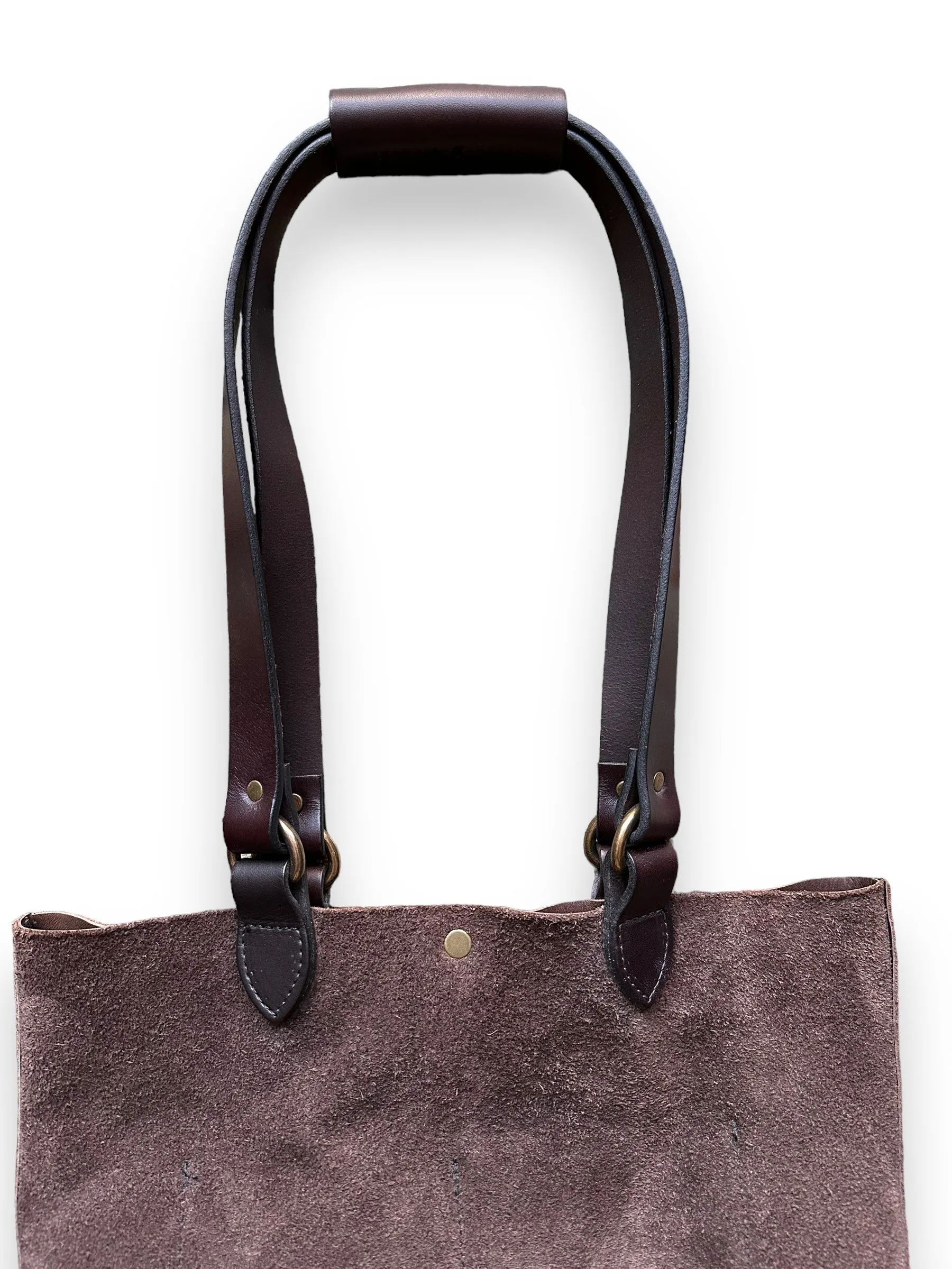 Filson Brown Roughout Leather Tote Bag SZ S |  Barn Owl Vintage Goods | Vintage Filson Workwear Seattle