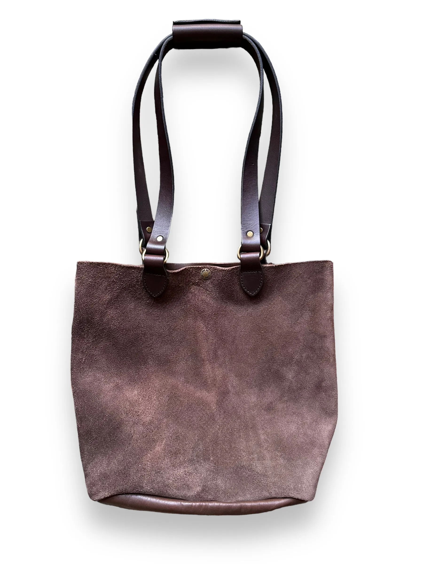 Filson Brown Roughout Leather Tote Bag SZ S |  Barn Owl Vintage Goods | Vintage Filson Workwear Seattle
