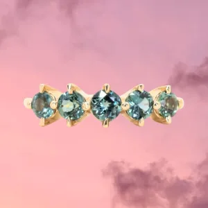 Five Stone Sapphire Band in 14K Yellow Gold