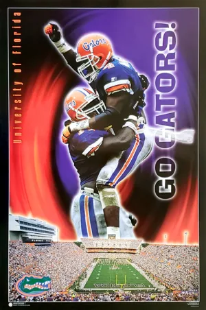Florida Gators "Go Gators!" NCAA College Football Sports Poster - Costacos 1996