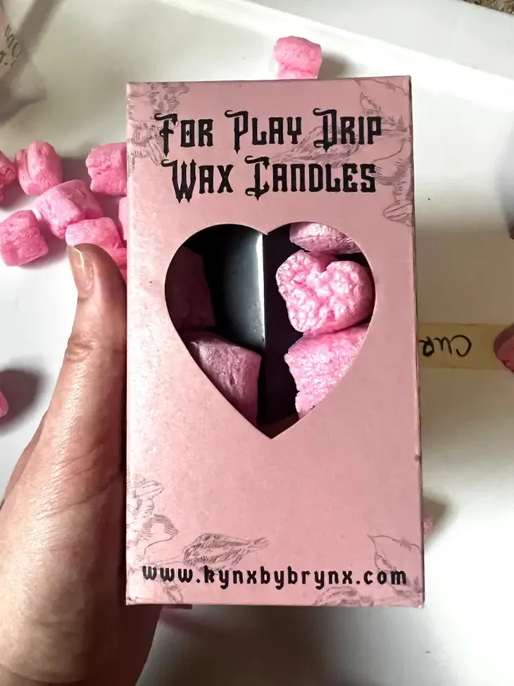 For Play Drip Pillar Candle in Pink