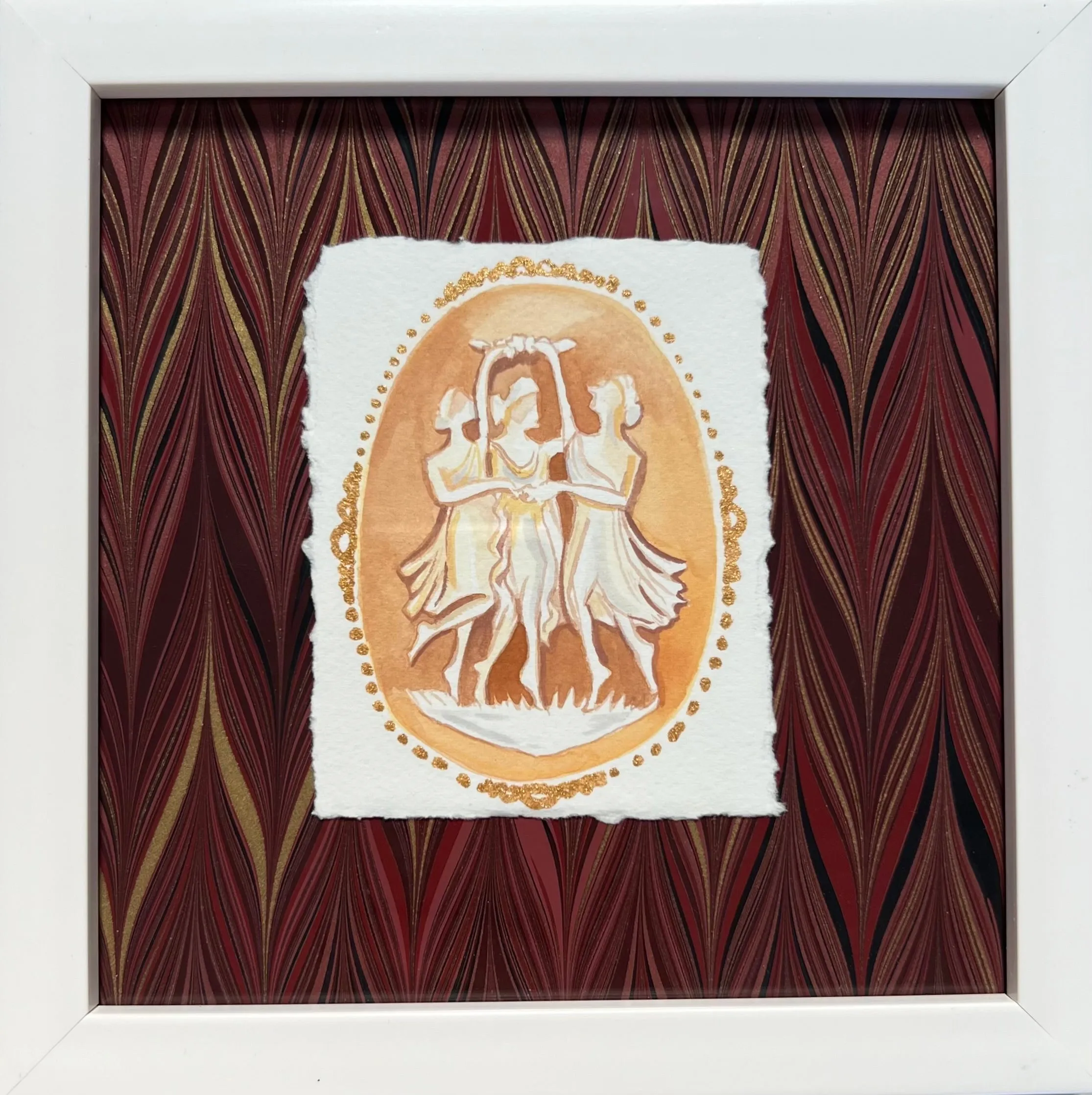 Framed Original Cameo Painting 3