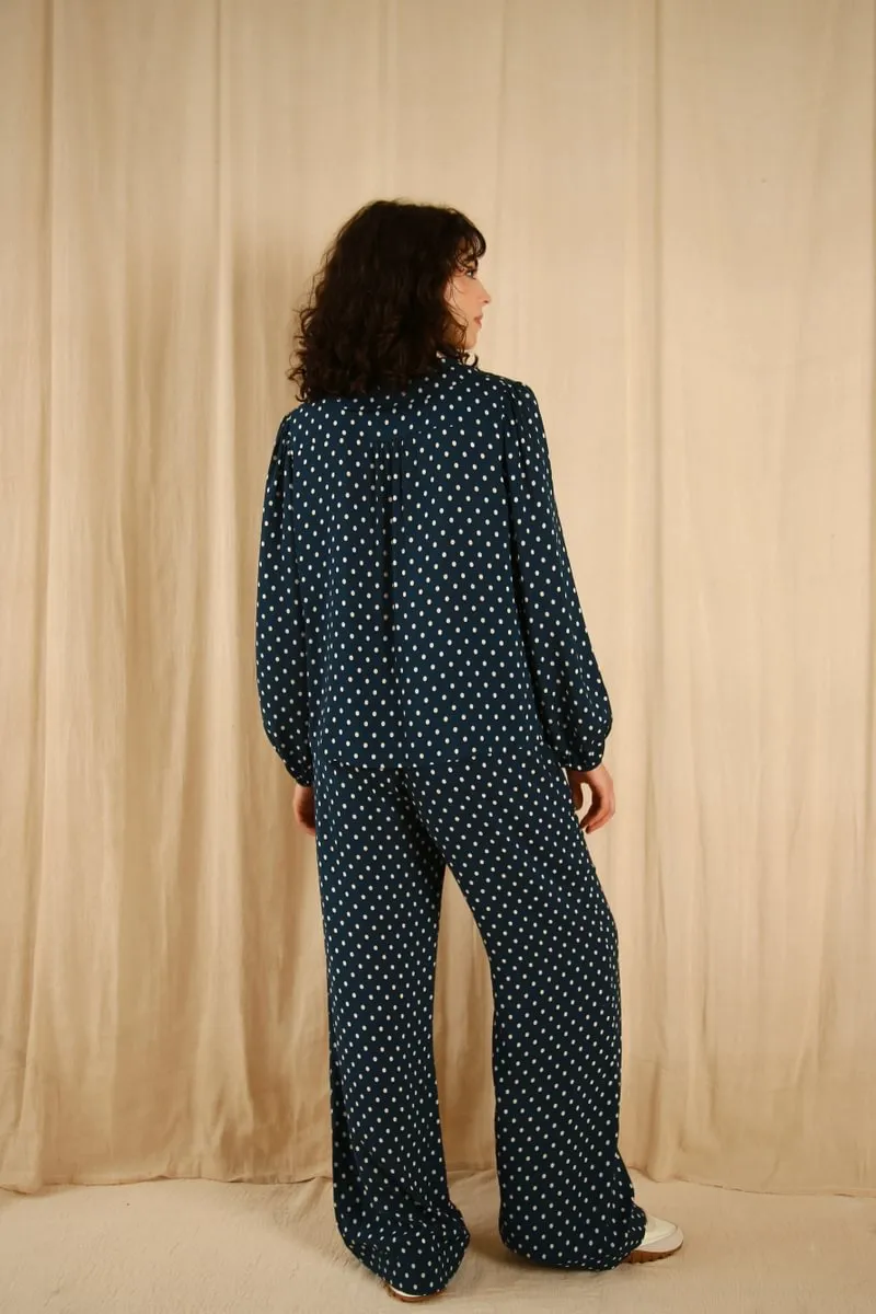 Frenchie pyjama set Navy Spot