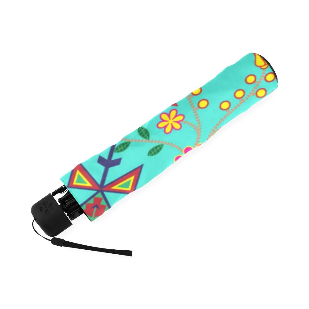 Geometric Floral Spring-Sky Foldable Umbrella