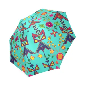 Geometric Floral Spring-Sky Foldable Umbrella