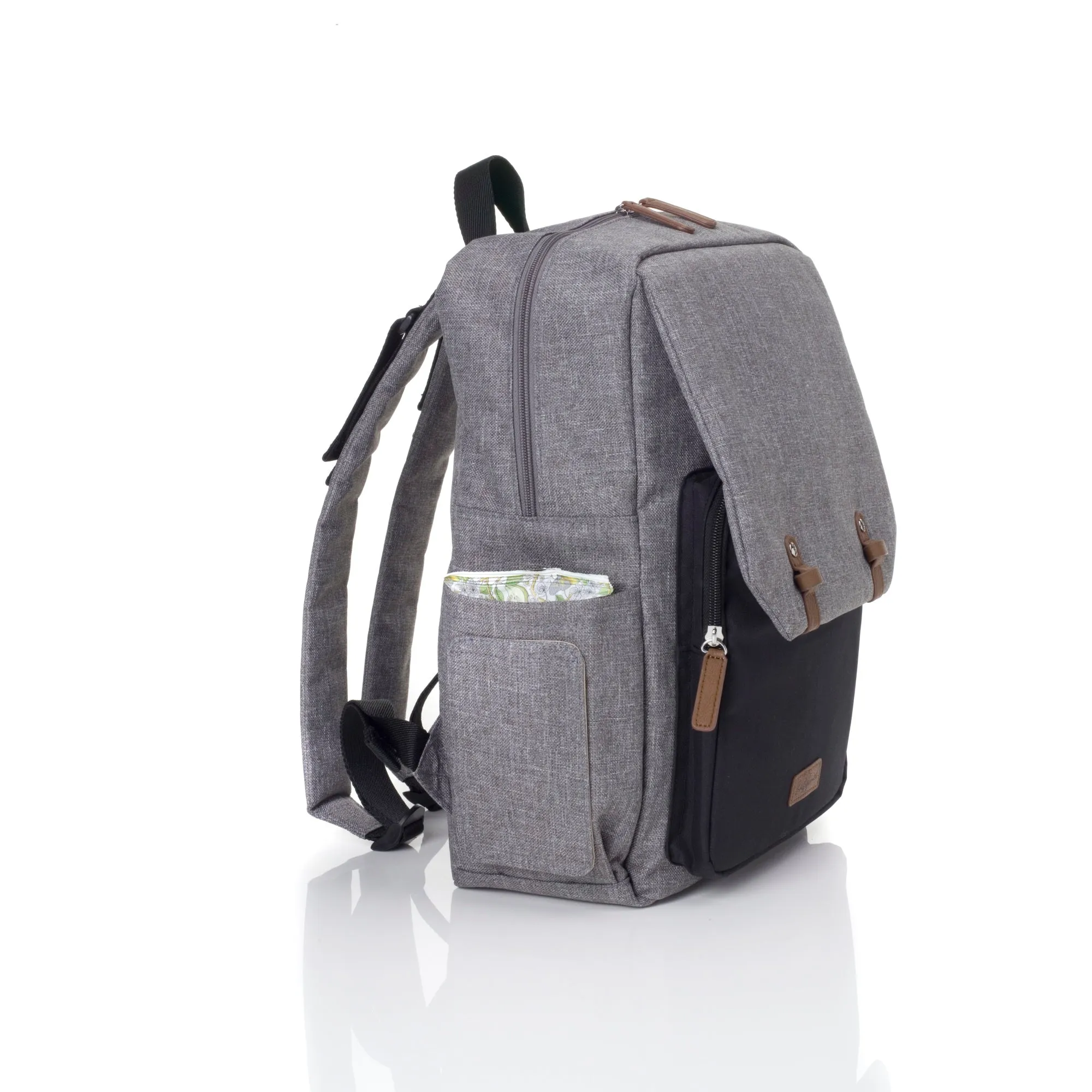 George Backpack Nappy Bag - Black/Grey