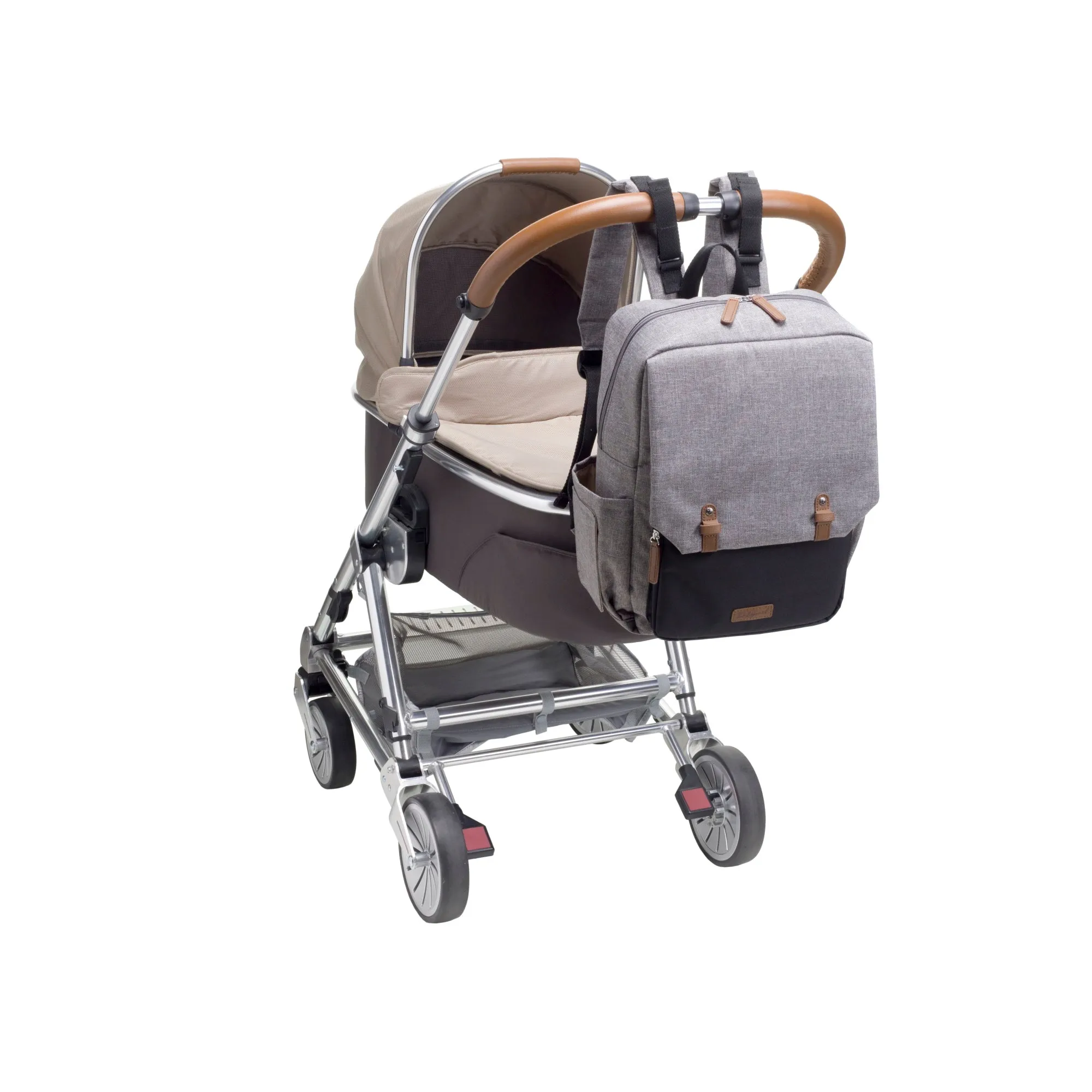 George Backpack Nappy Bag - Black/Grey