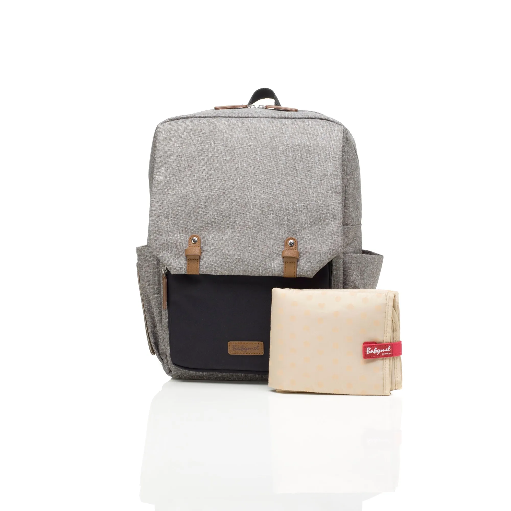 George Backpack Nappy Bag - Black/Grey