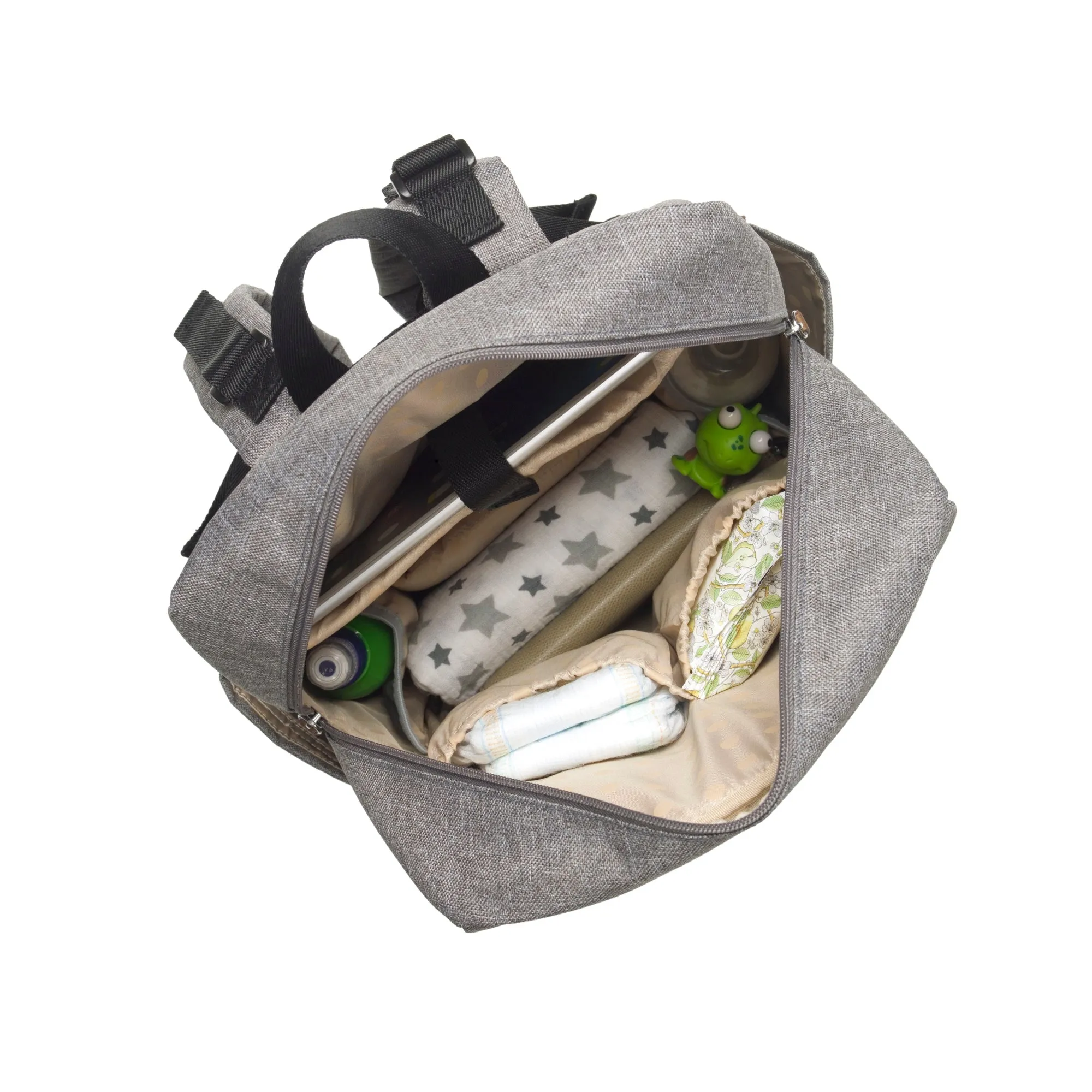 George Backpack Nappy Bag - Black/Grey