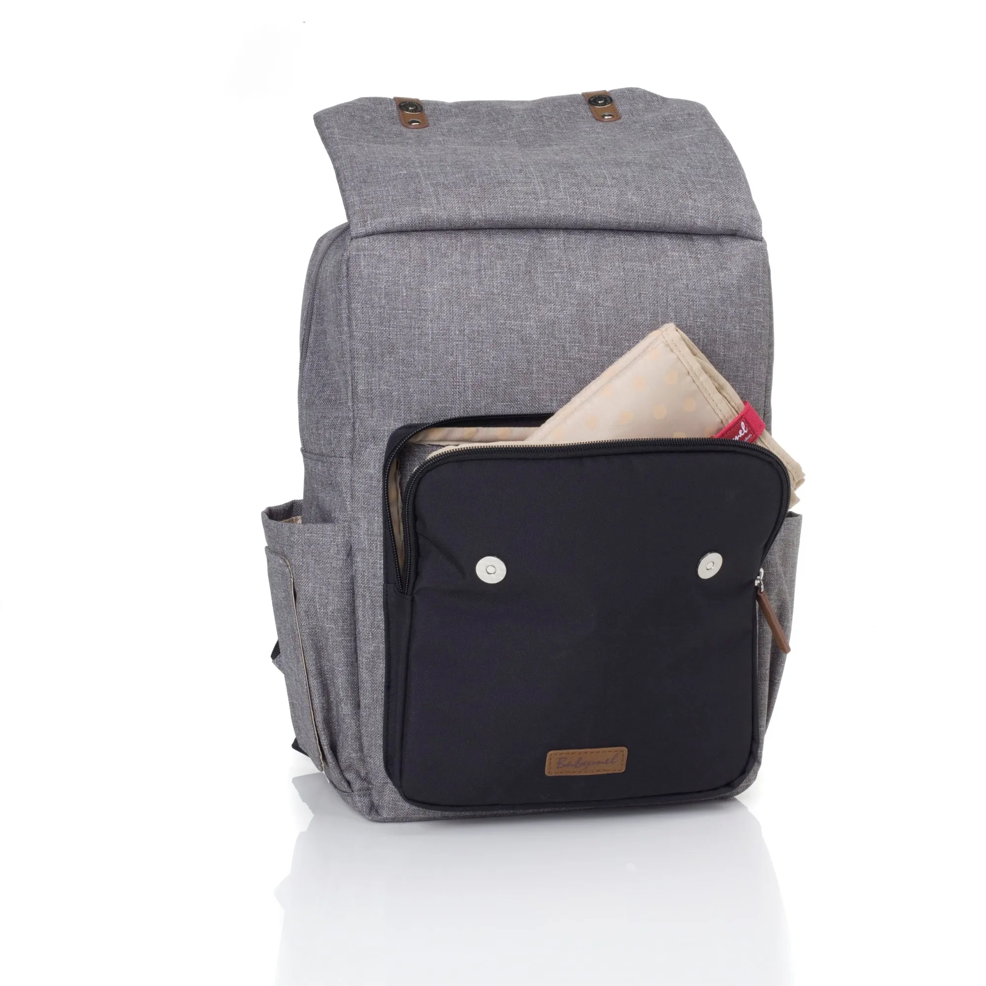 George Backpack Nappy Bag - Black/Grey