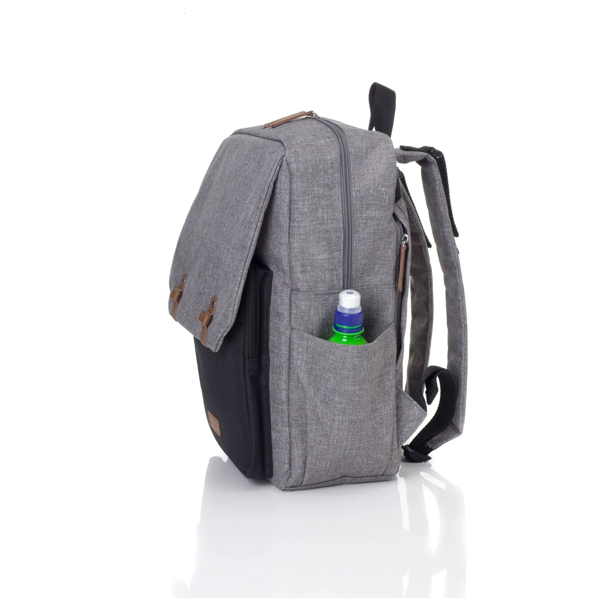 George Backpack Nappy Bag - Black/Grey