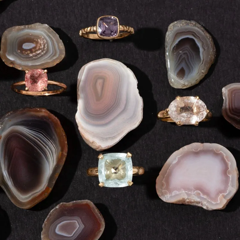 Gigi Ring, Rutilated Quartz, 9kt Yellow Gold