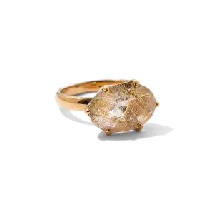 Gigi Ring, Rutilated Quartz, 9kt Yellow Gold