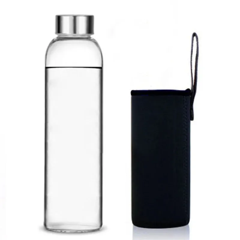 Glass Water Bottle with Stainless Steel Lid