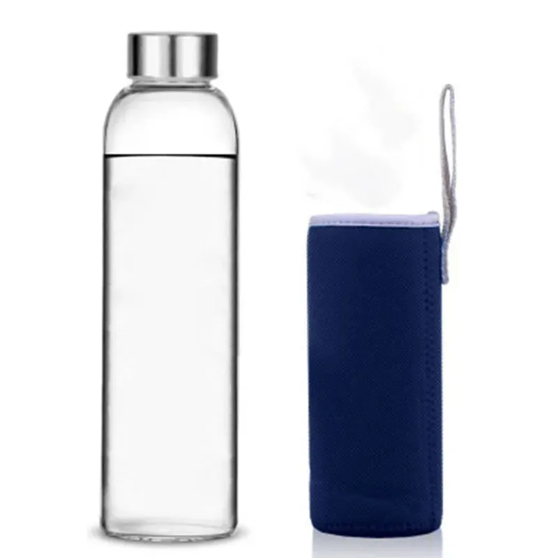 Glass Water Bottle with Stainless Steel Lid