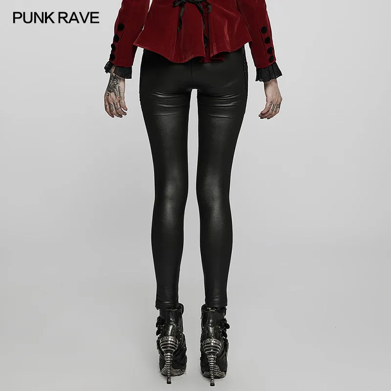 Gothic exquisite applique leggings