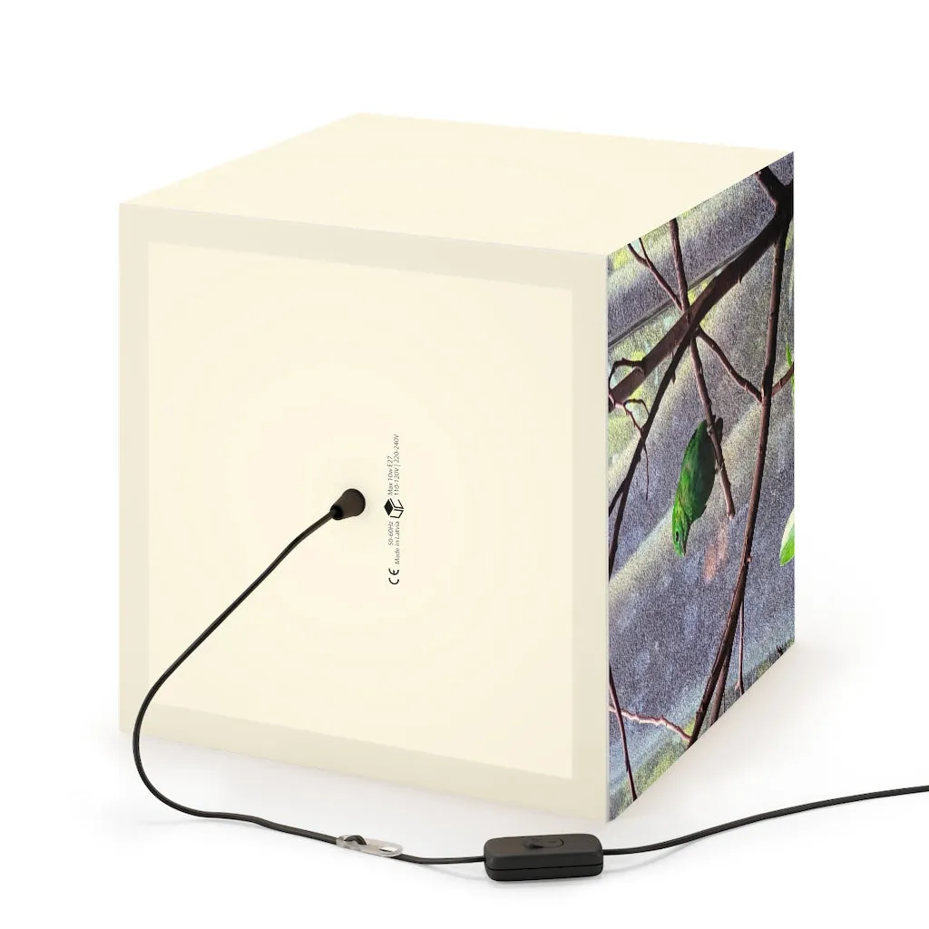 Green Bird Light Cube Lamp