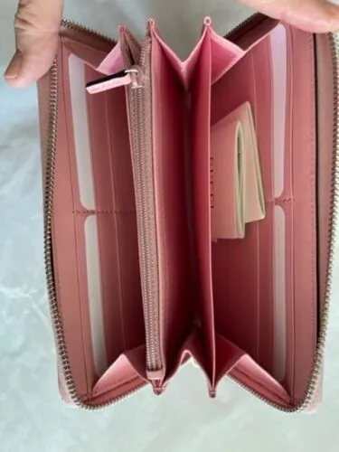 Gucci Chevron Violet Roseate Wallet Rose Pink GG Leather Italy Box New