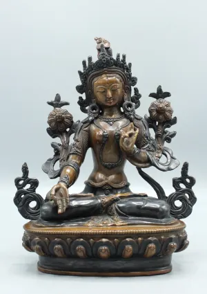 Hand Crafted Exquisite White Tara Statue 8 Inch High