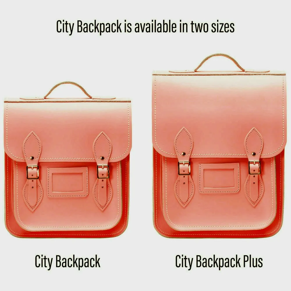 Handmade Leather City Backpack - Coral