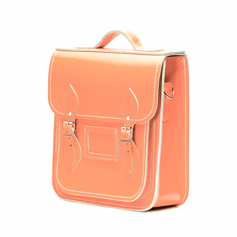 Handmade Leather City Backpack - Coral