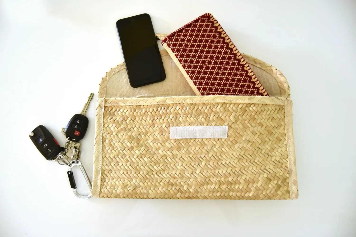 Handmade Small Bag With Colorful Sequin. Embroidery Triangles , Purple