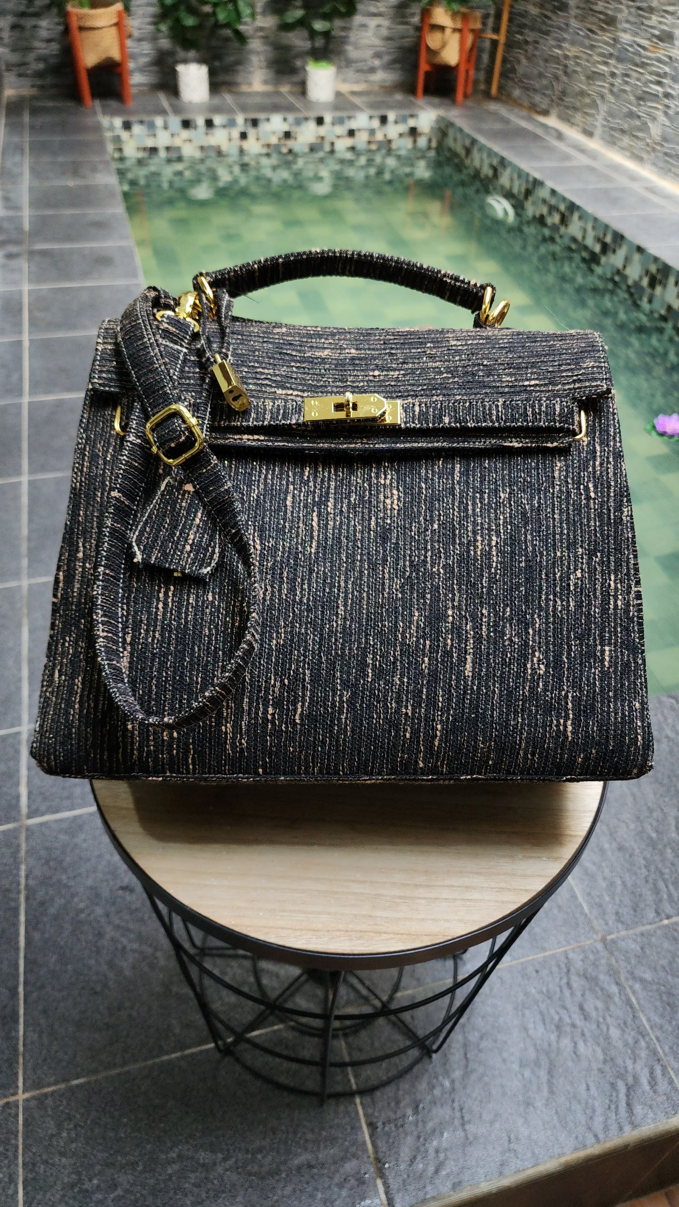 Handmade Tweed bag, Medium size (35cm)_style 24