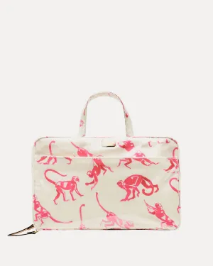 Hanging Travel Cosmetic Pink Monkey