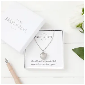 Heart Cremation Ashes Necklace Sympathy Gift with Luxury Gift Bag & Card