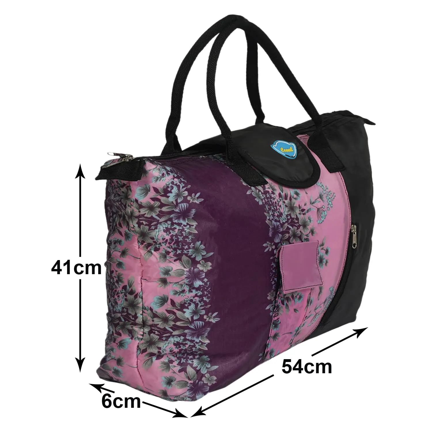 Heart Home Parachute Floral Print Shoulder Bag/Shopping Bag for Home & Travling with Handle (Pink) 54HH4194.