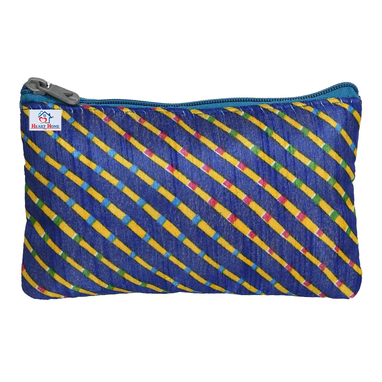 Heart Home Polyester Lining Print Purse For Woman/Girl Set Of 2 (Blue) 54HH4346.