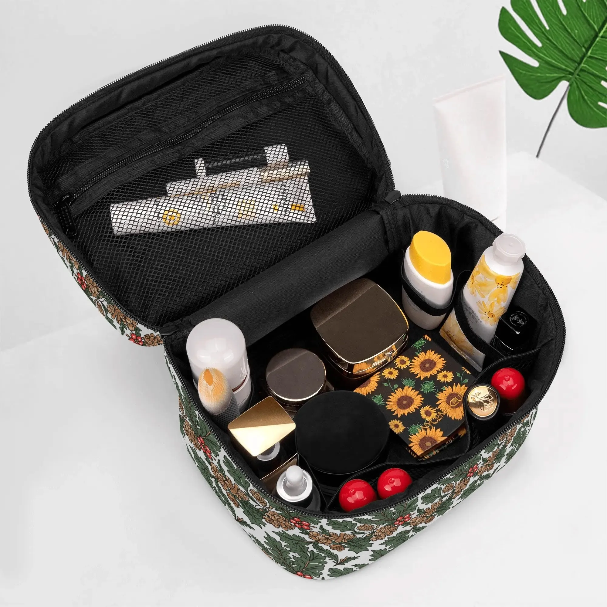 Holly Pine Leather Cosmetic Bag