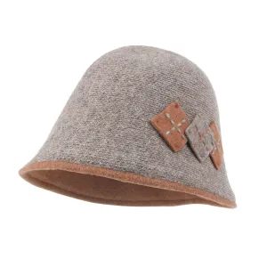 ililily Diamond Shape Knitted Wool Blended Bucket Hat Foldable Winter Bowler Hat