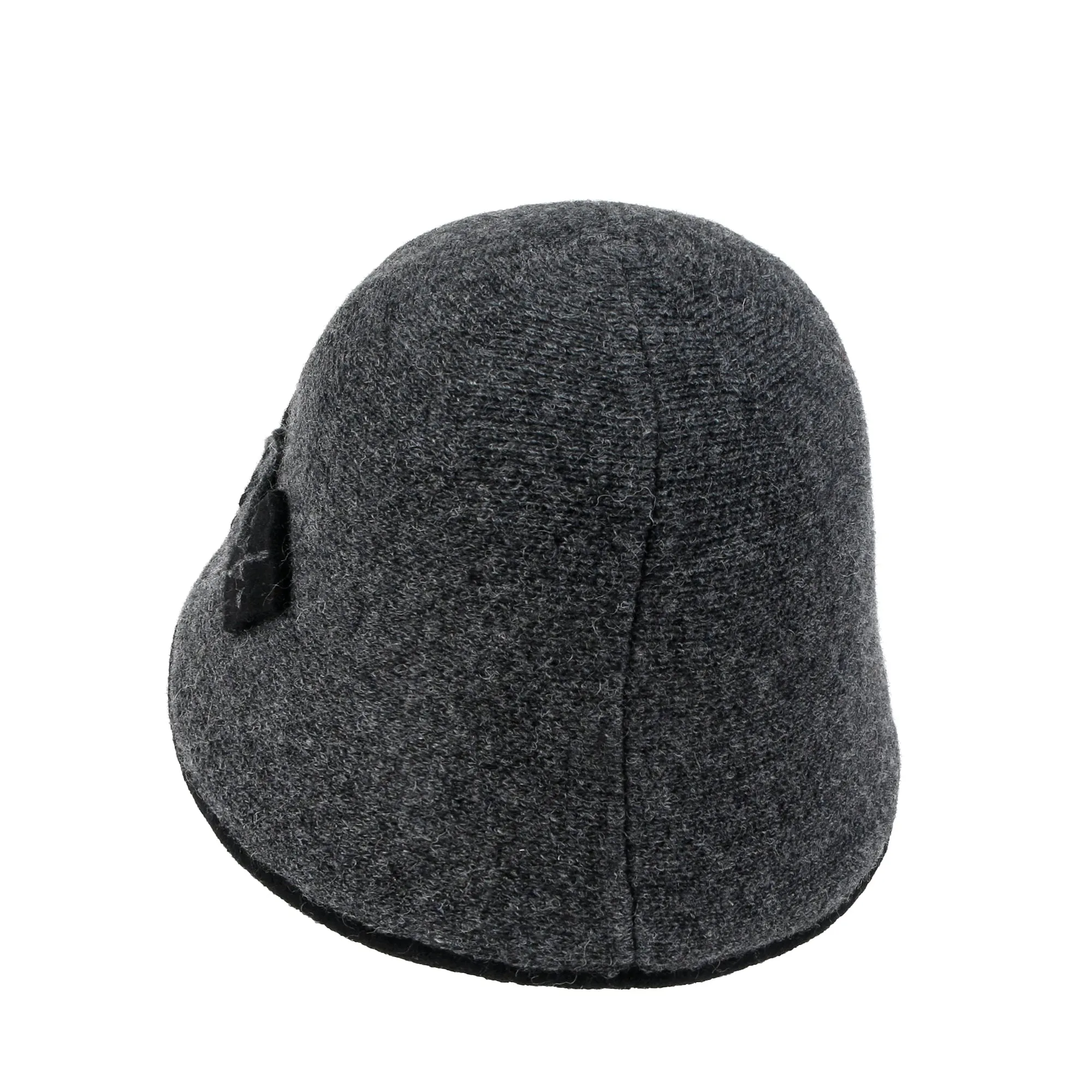 ililily Diamond Shape Knitted Wool Blended Bucket Hat Foldable Winter Bowler Hat