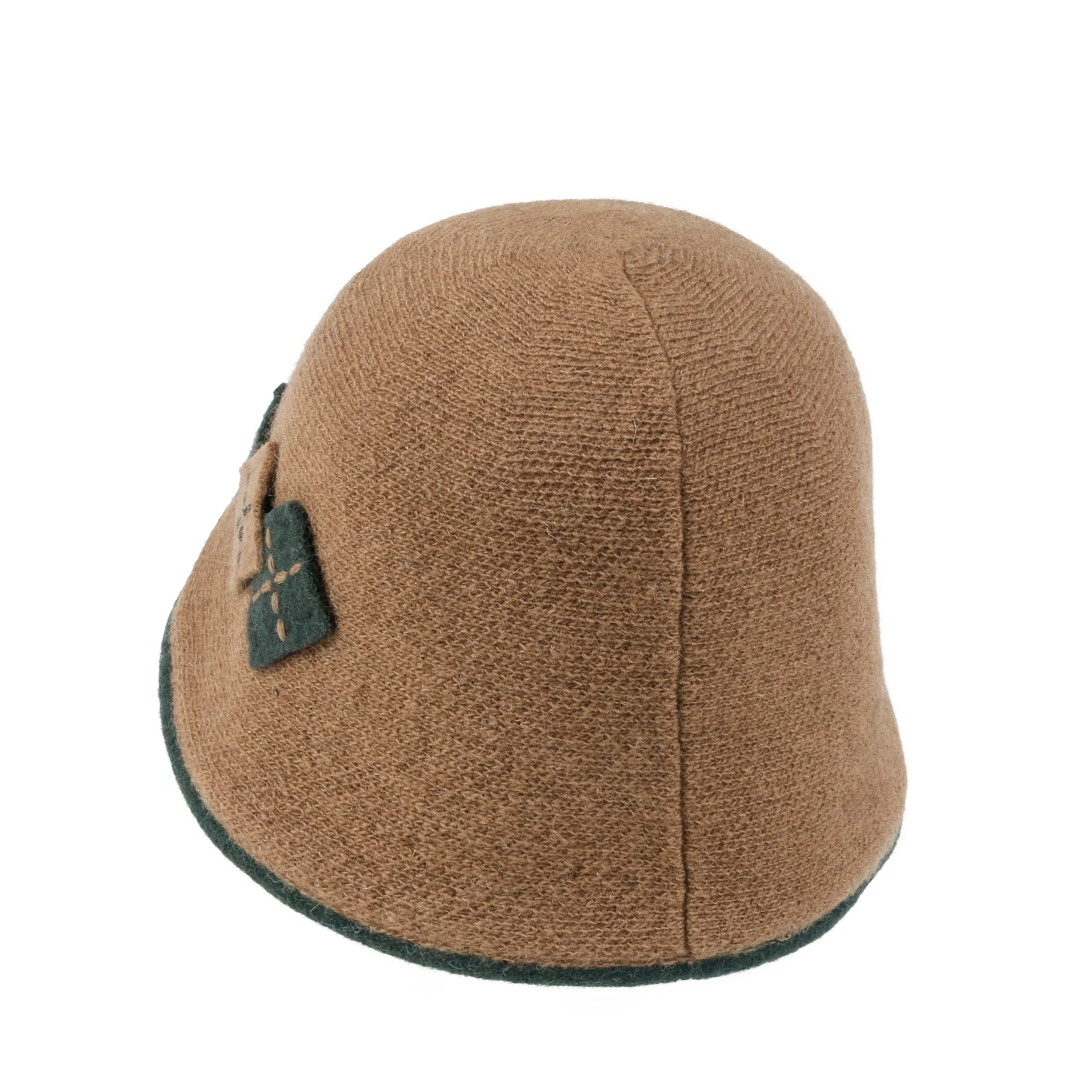 ililily Diamond Shape Knitted Wool Blended Bucket Hat Foldable Winter Bowler Hat