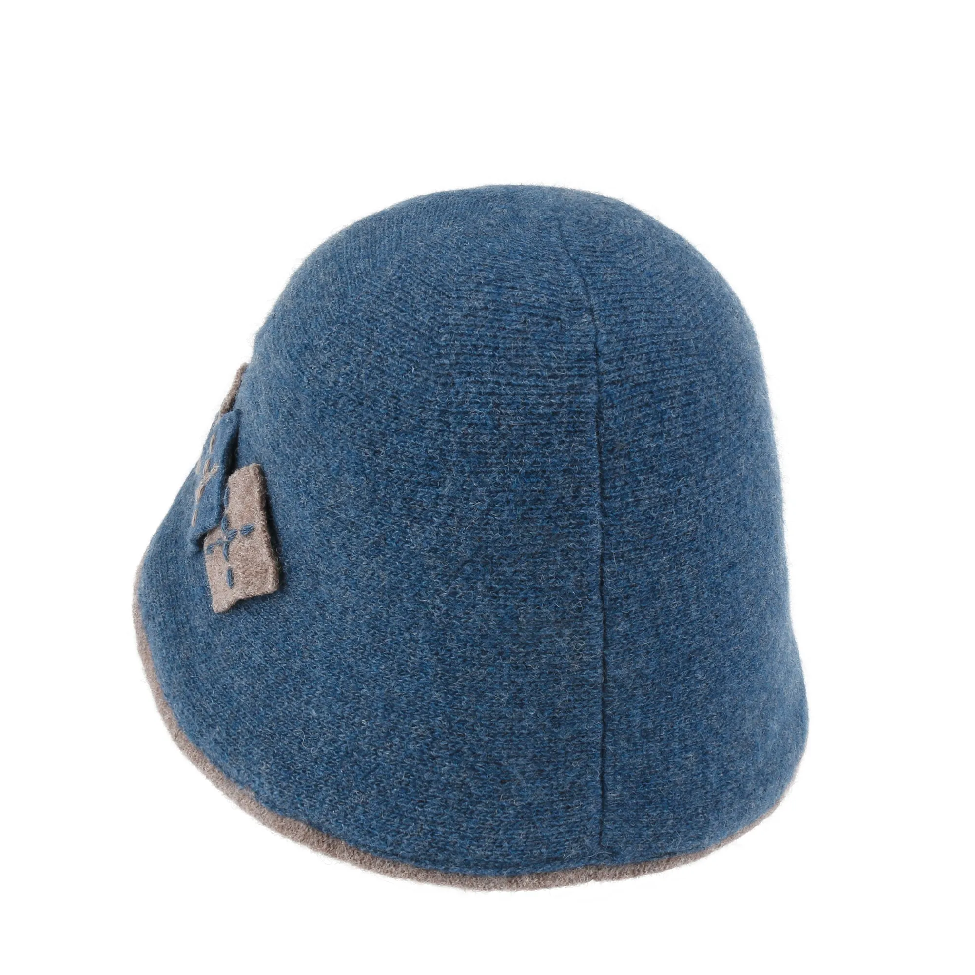 ililily Diamond Shape Knitted Wool Blended Bucket Hat Foldable Winter Bowler Hat