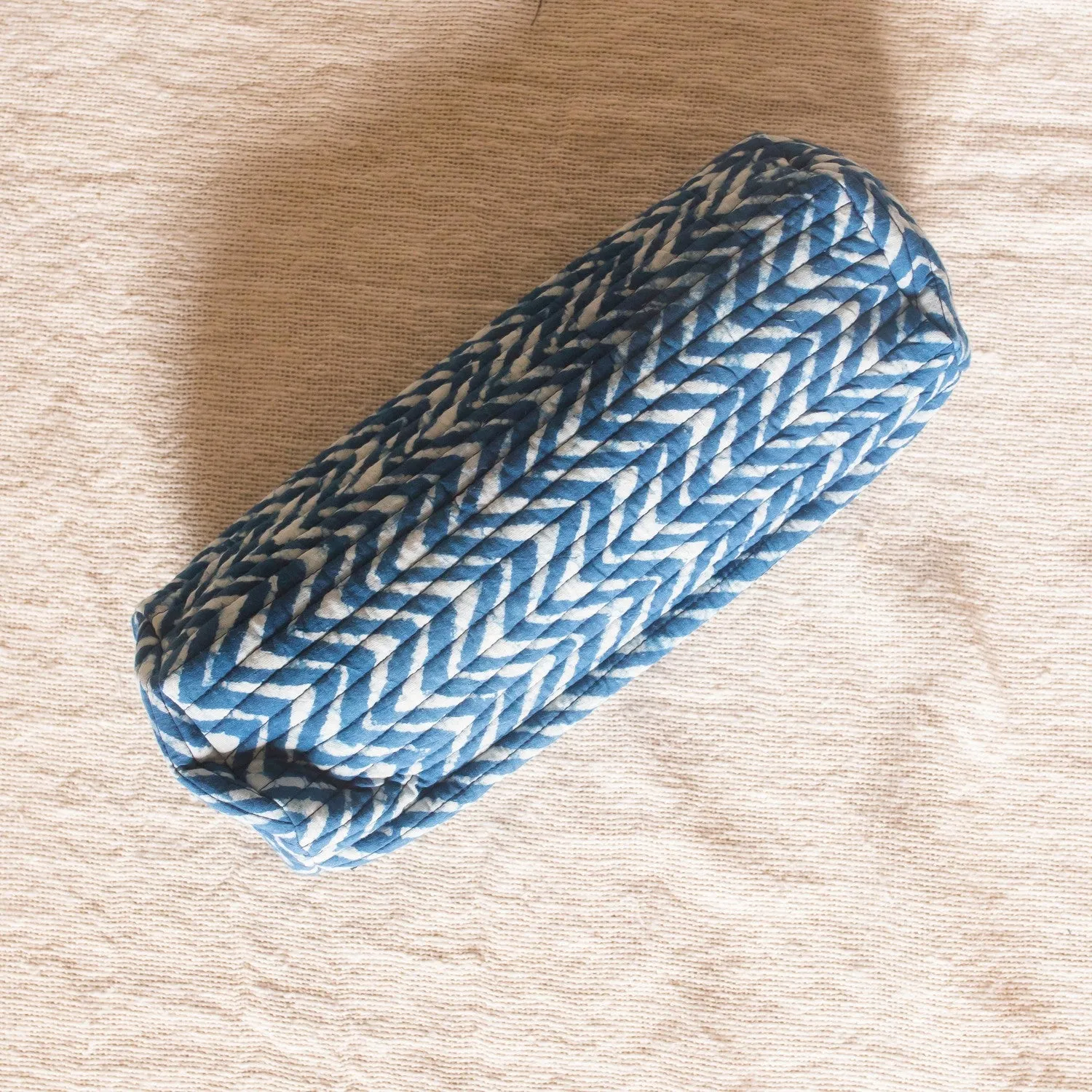 Indigo Chevron Dabu Cosmetic Pouch Set of 2