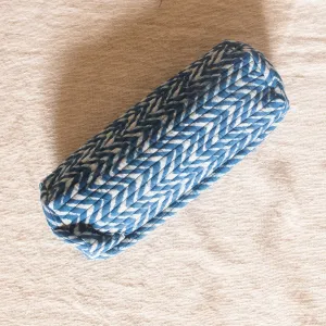 Indigo Chevron Dabu Cosmetic Pouch Set of 2
