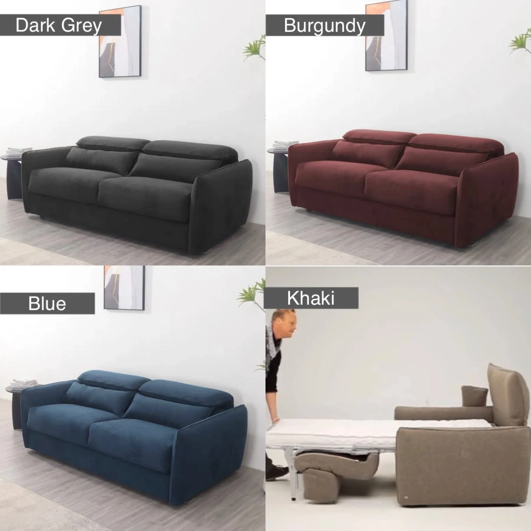 Kira Scratch Resistant Foldable Sofa Bed with Mattress