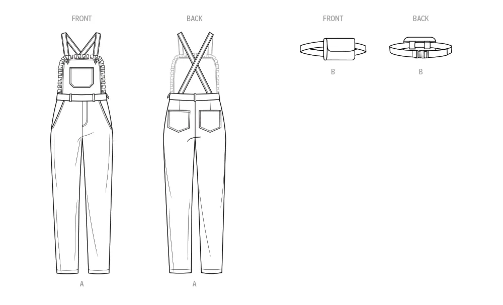 Know Me Sewing Pattern 2083 Overalls and Belt Bag by Aaronica B. Cole