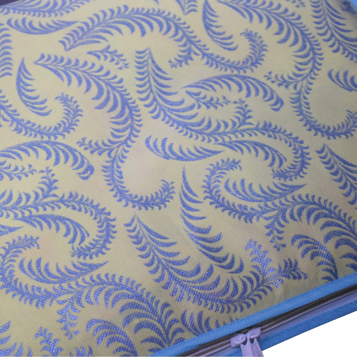Kuber Industries Metallic Print 9 Piece Non Woven Saree Cover, Green
